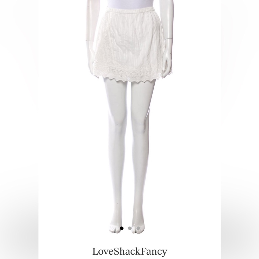 LoveShackFancy embroidered accent mini skirt